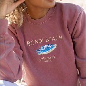 Bondi Beach Mauve Graphic Crewneck Sweatshirt